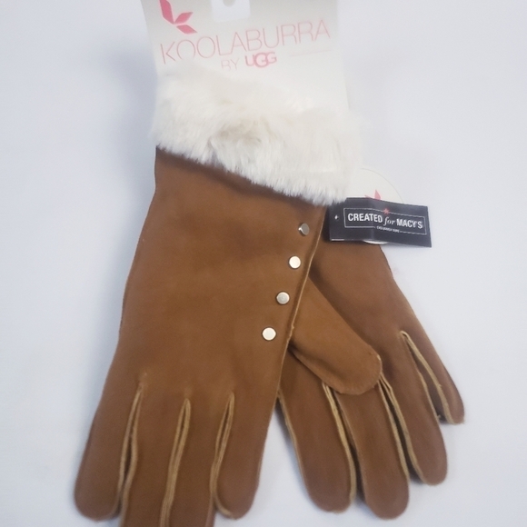 NEW! KOOLABURRA BY UGG Suede Faux Fur Gloves Small. - Picture 2 of 8